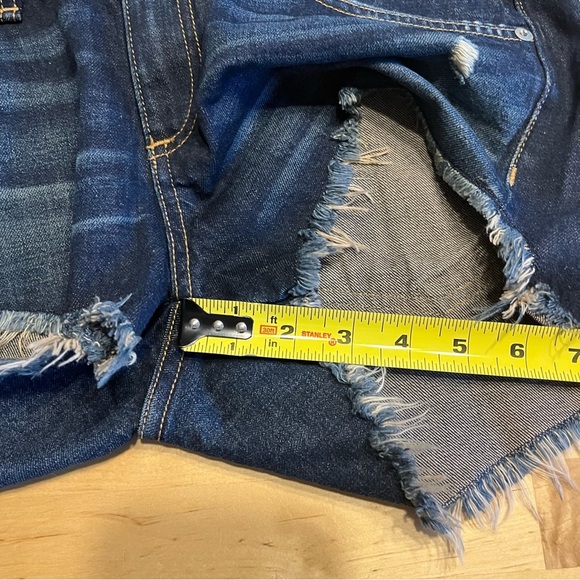Rag & Bone Cut Off Denim Shorts Size 26 Dark Wash Blue Distressed Cotton - Picture 8 of 8